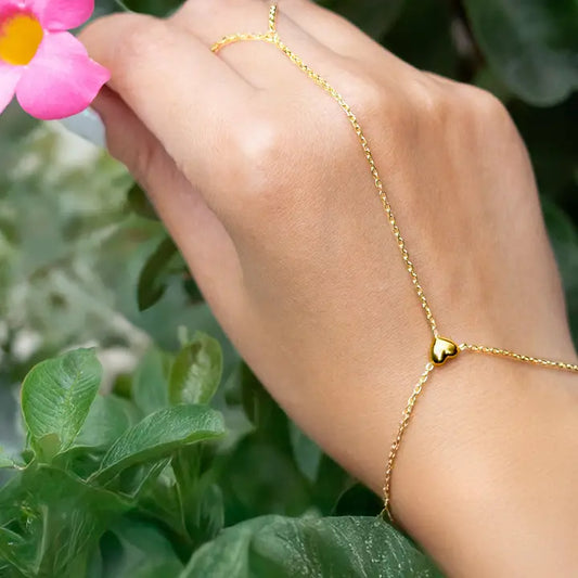 Love Connection Hand Chain - 18K Gold Plated