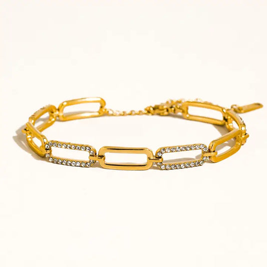 Évasion 18K Gold Non-Tarnish Glam Rhinestone Chain Bracelet