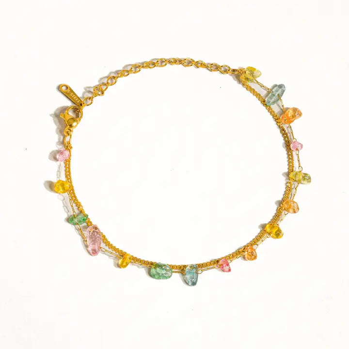 Blakelyn 18K Gold Non-Tarnish Cz Stone Chain Bracelet