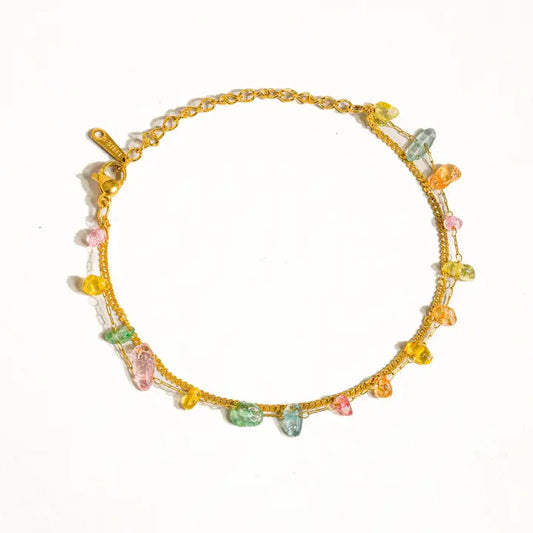 Blakelyn 18K Gold Non-Tarnish Cz Stone Chain Bracelet