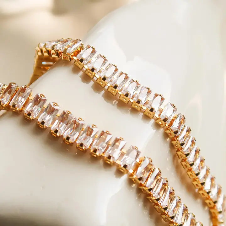 Rhodes 18K Gold Non-Tarnish Glam Cz Bracelet