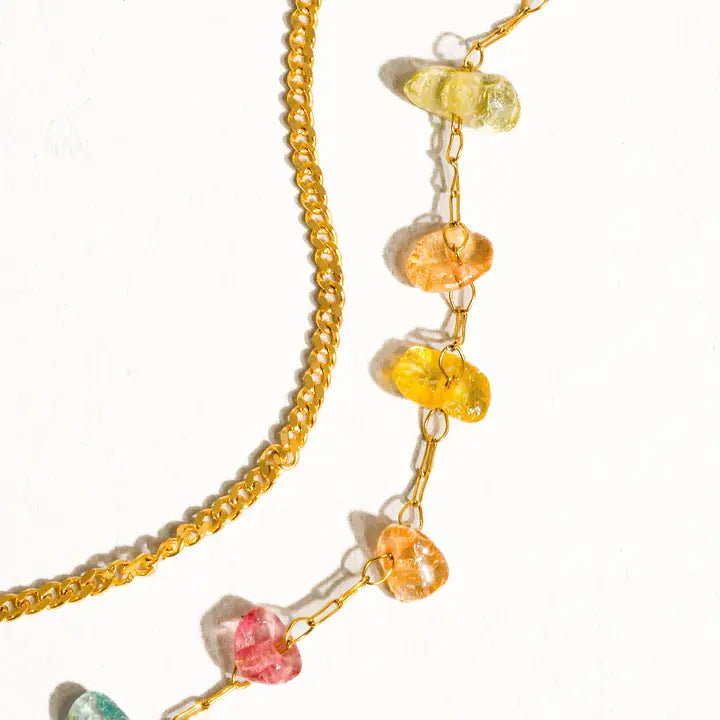 Blakelyn 18K Gold Non-Tarnish Cz Stone Chain Bracelet