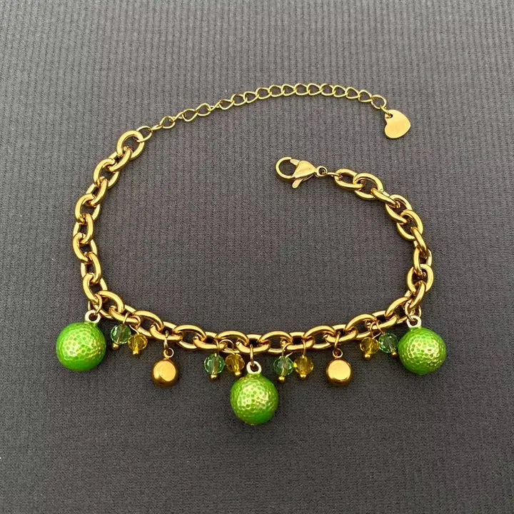 Enamel Lemon Charm 18K Gold Plated S.Steel Bracelet