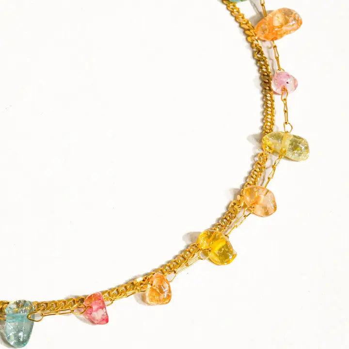 Blakelyn 18K Gold Non-Tarnish Cz Stone Chain Bracelet