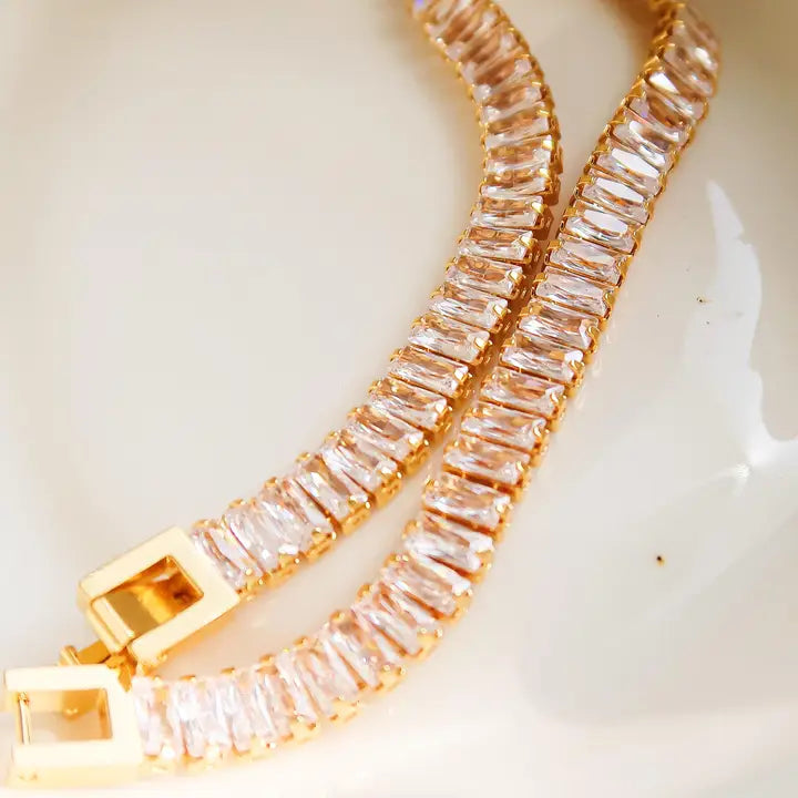 Rhodes 18K Gold Non-Tarnish Glam Cz Bracelet