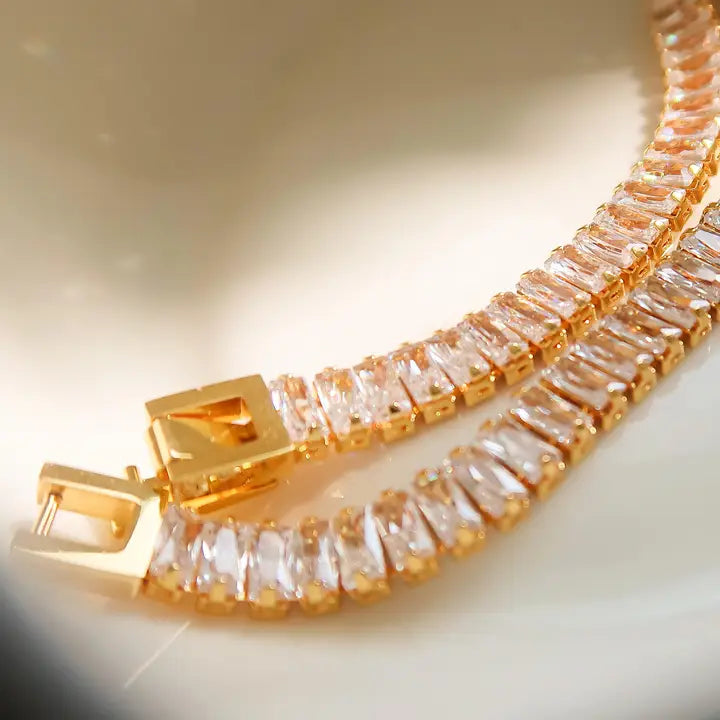 Rhodes 18K Gold Non-Tarnish Glam Cz Bracelet