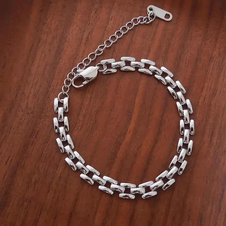 Forte 18K Gold Non-Tarnish Flat Chain Bracelet
